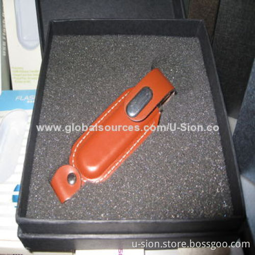 Latest design leather USB, free logo for wholesale price